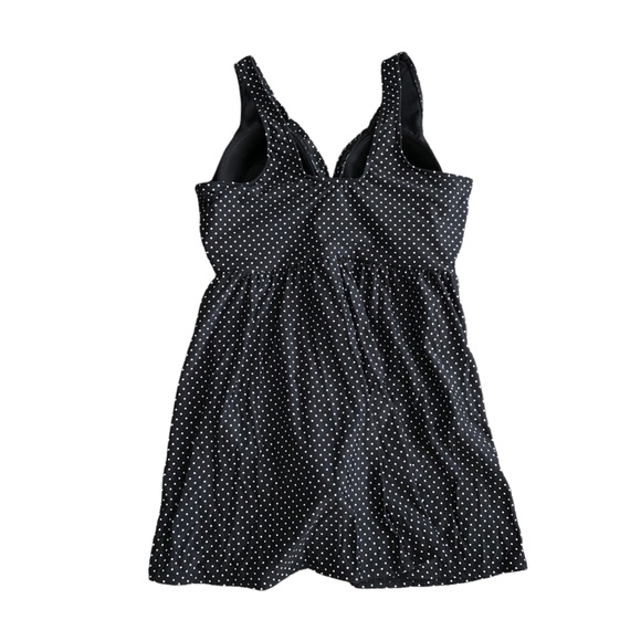 Miracle suit Black Polka Dot Marais Knot Front Swim Dress Size 16W - Picture 2 of 5